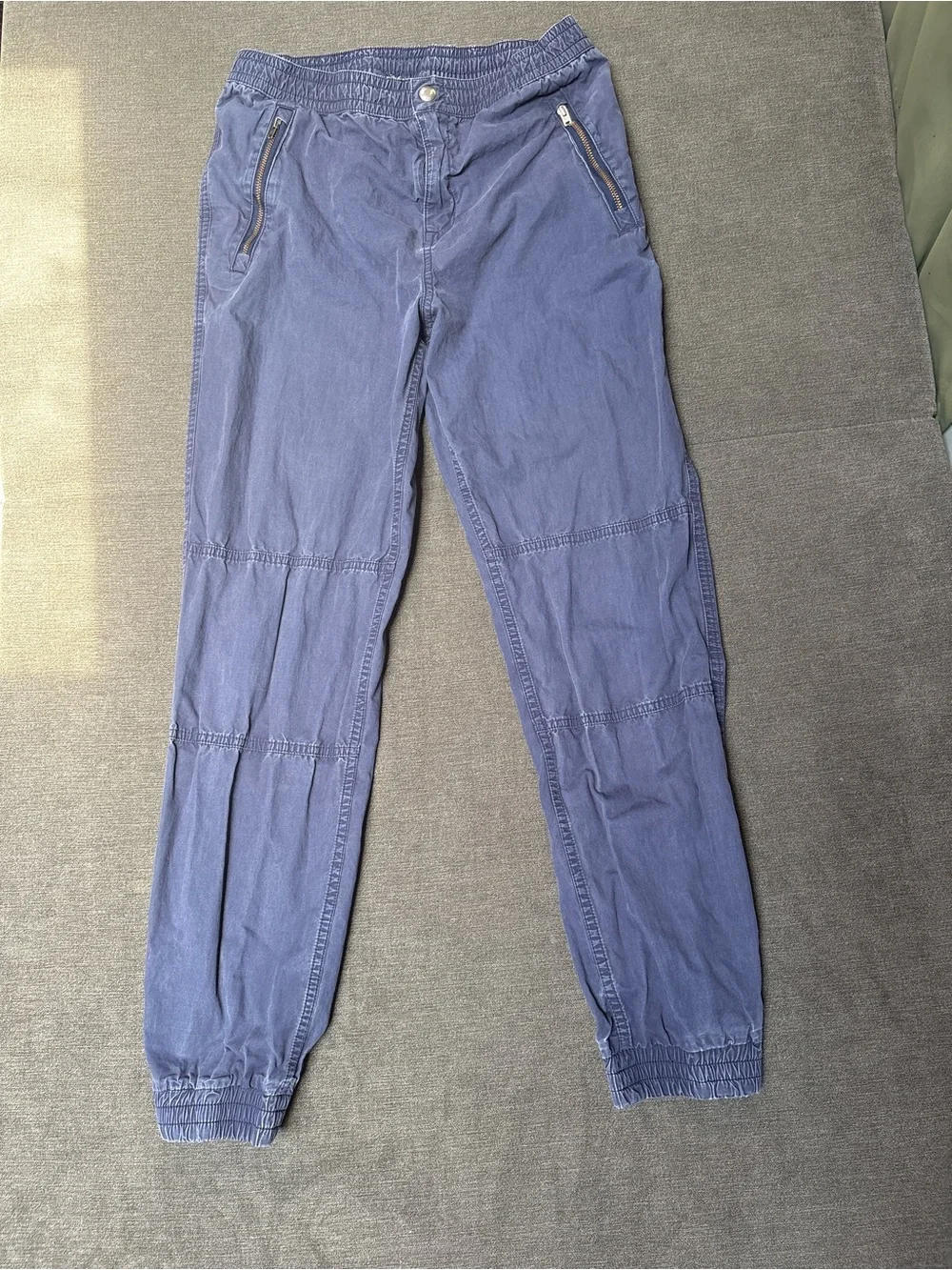 Polo Ralph Lauren Boys Blue Cotton Jogger Pants Zip Pocket Size L 14-16